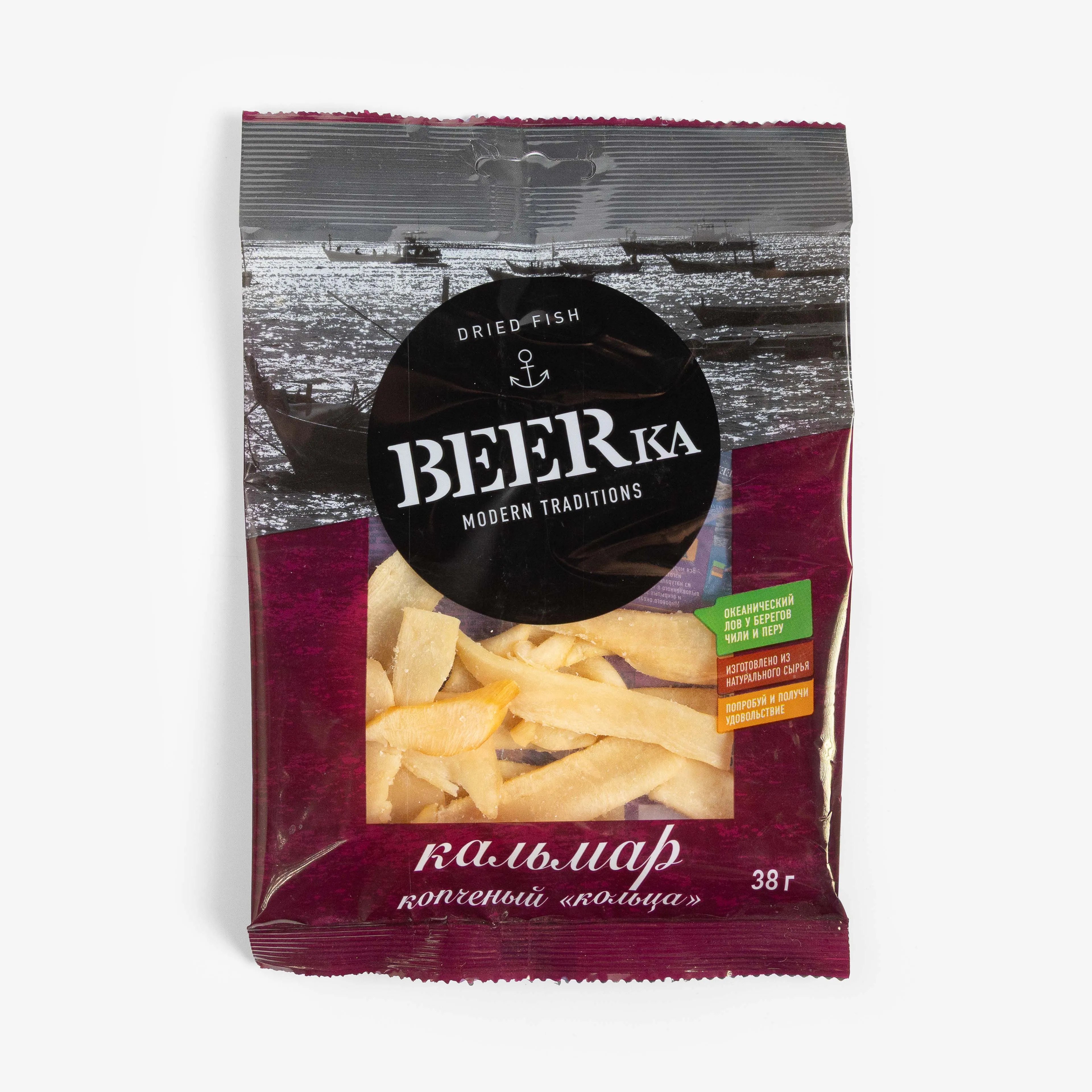 Кальмар Beerka перуанский, филе кольца, 38 г