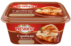 Сыр плавленый President с грибами 45% 400 г