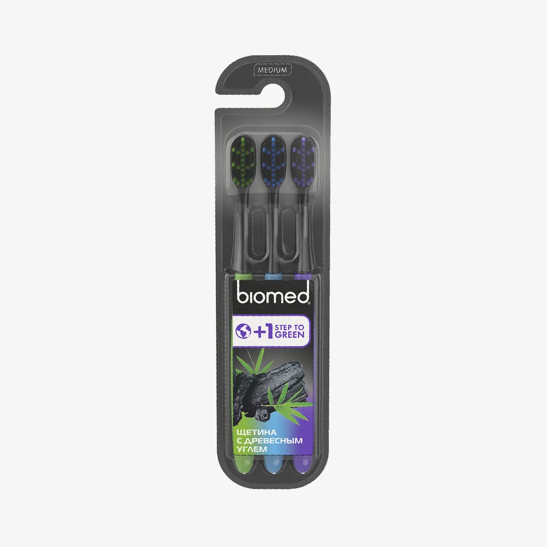 Зубная щетка Biomed Black 3 шт