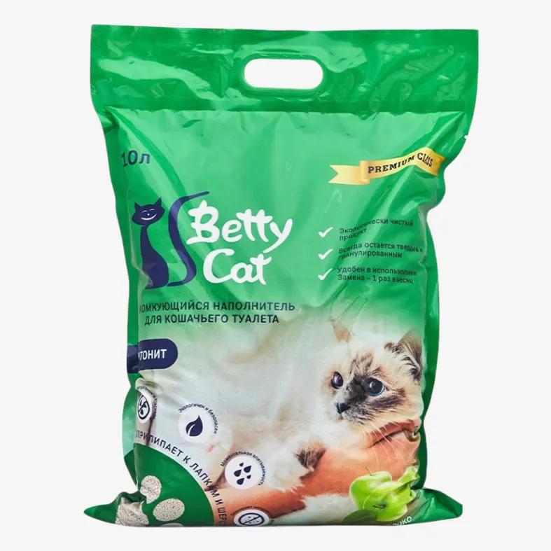 Наполнитель Betty Cat комкующийся с ароматом яблока, 10 л