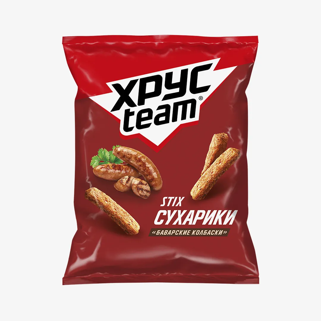 Сухарики Хрусteam баварские колбаски, 60 г