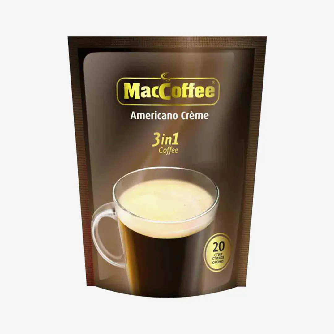 Кофе MacCoffee Americano Crème 3 в 1 20 пакетиков 360 г