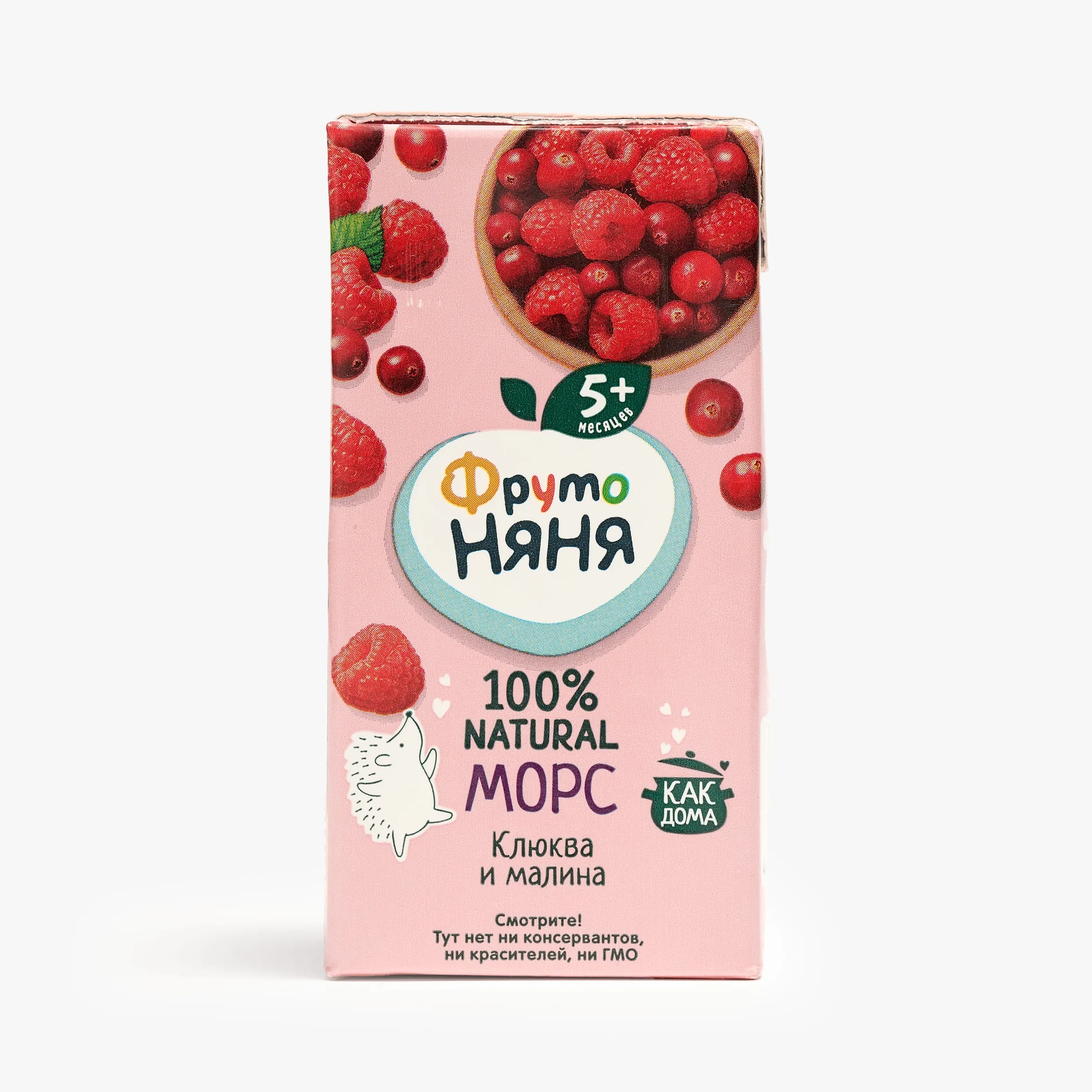 Морс ФрутоНяня клюква и малина, 200 мл
