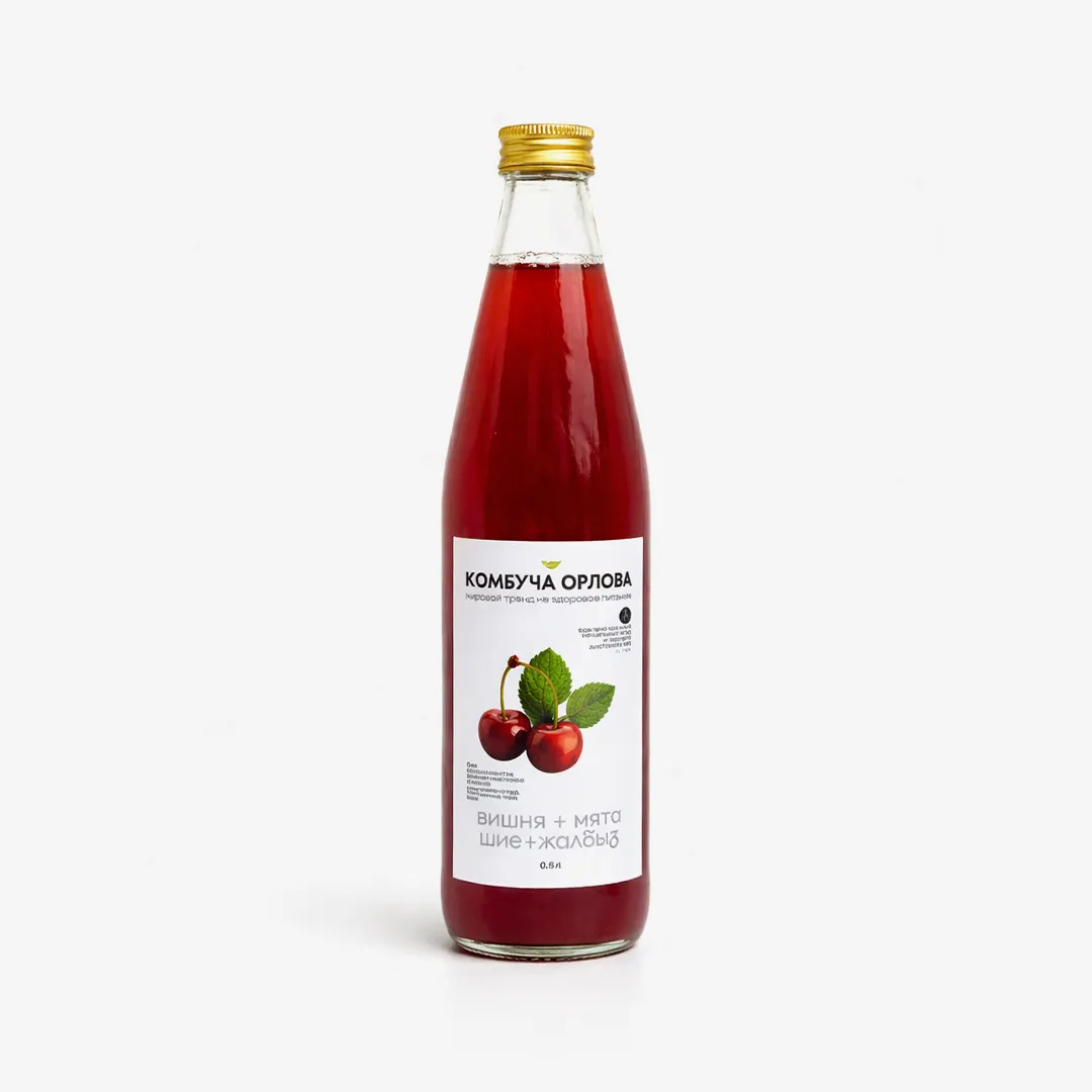 Комбуча Орлова вишня и мята, 0.5 л