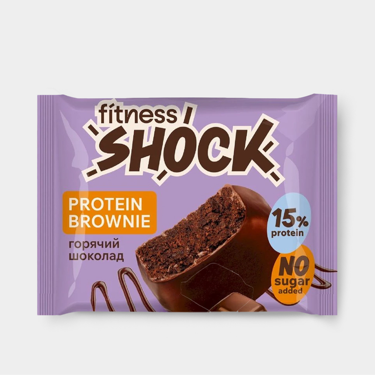 Fitnes Shock пирожное  протеиновое горячий шоколад 1 шт