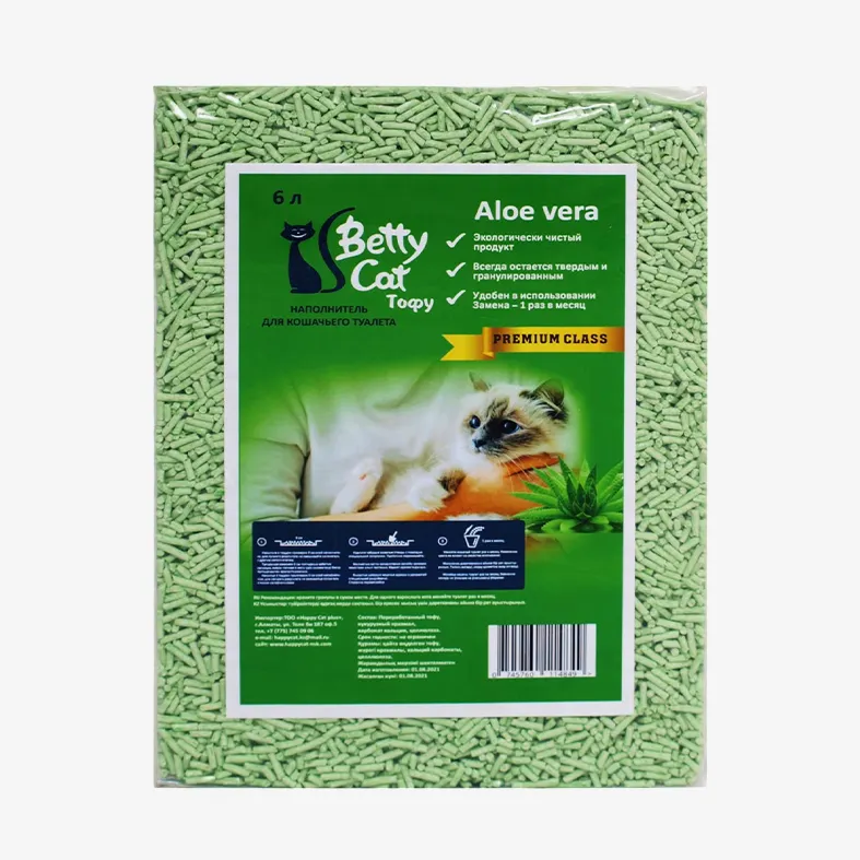 Наполнитель Betty Cat тофу, с запахом алоэ, 6 л