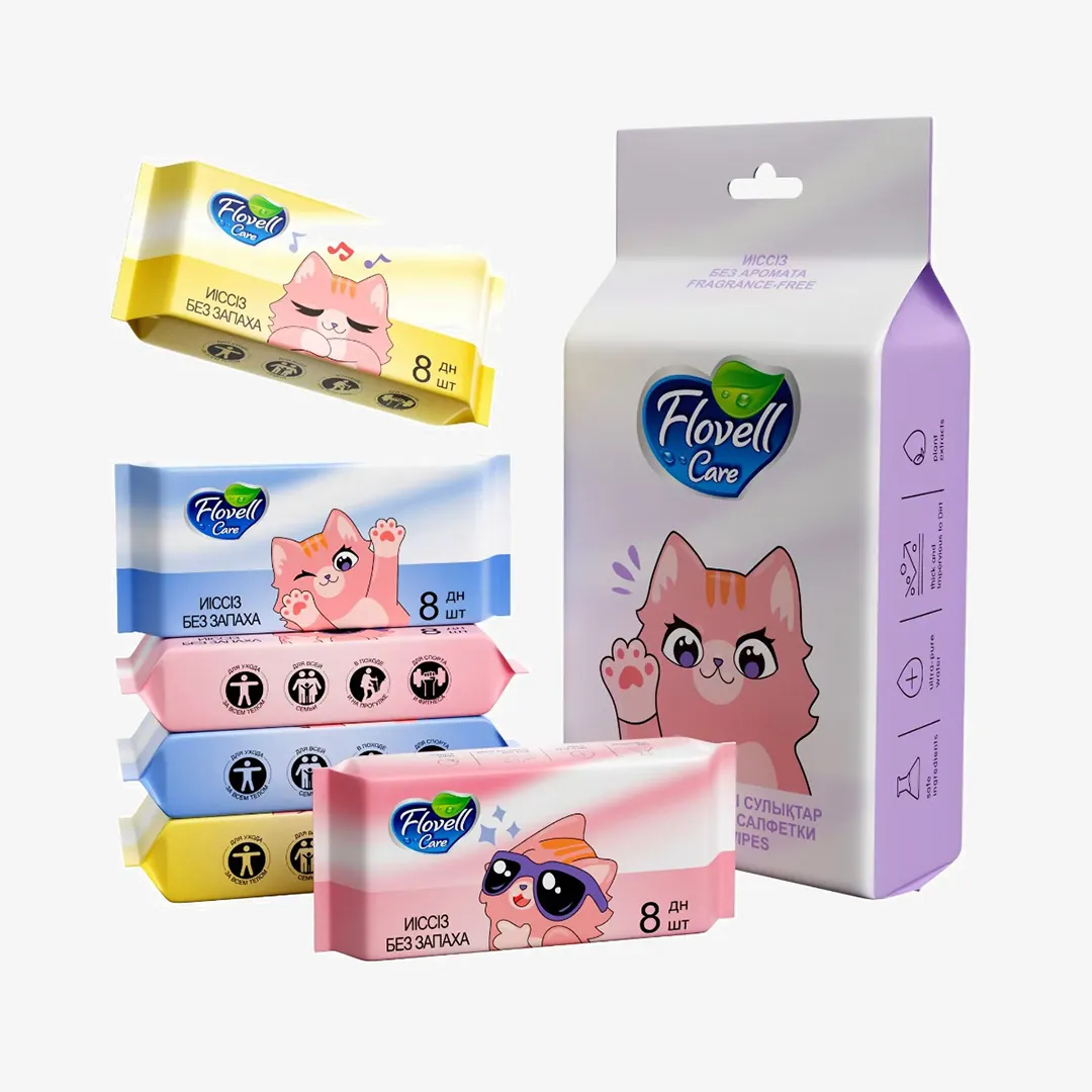 Салфетки Flovell care влажные, мини, 8 шт 6 пачек