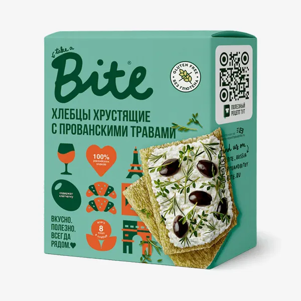 Хлебцы Bite хрустящие кукурузно-рисовые с прованскими травами, 100 г