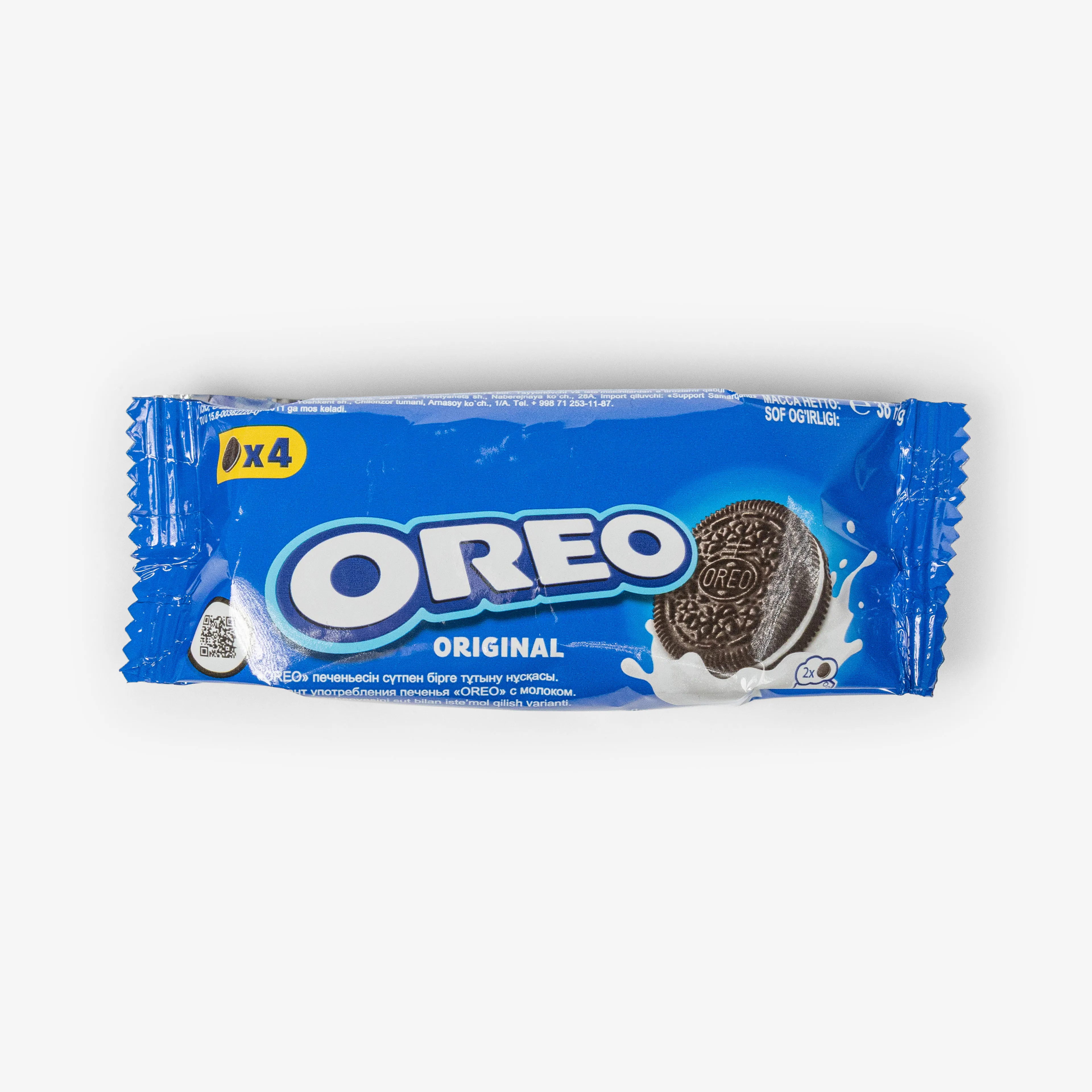Печенье Oreo с какао и кремовой начинкой ванильного вкуса, 38 г
