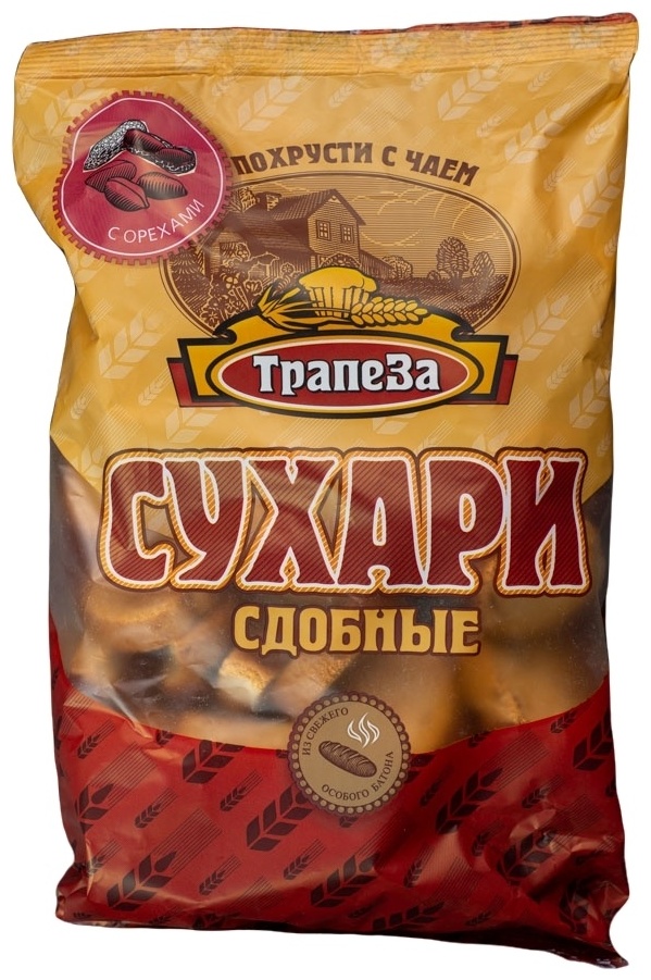 Сухари Трапеза сдобные с орехами 350 г
