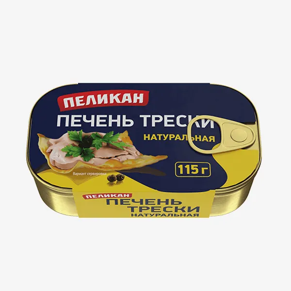 Печень трески Пеликан натуральная 115 г