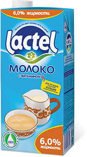 Lactel ФМ Молоко с витамином D 6% 1 л