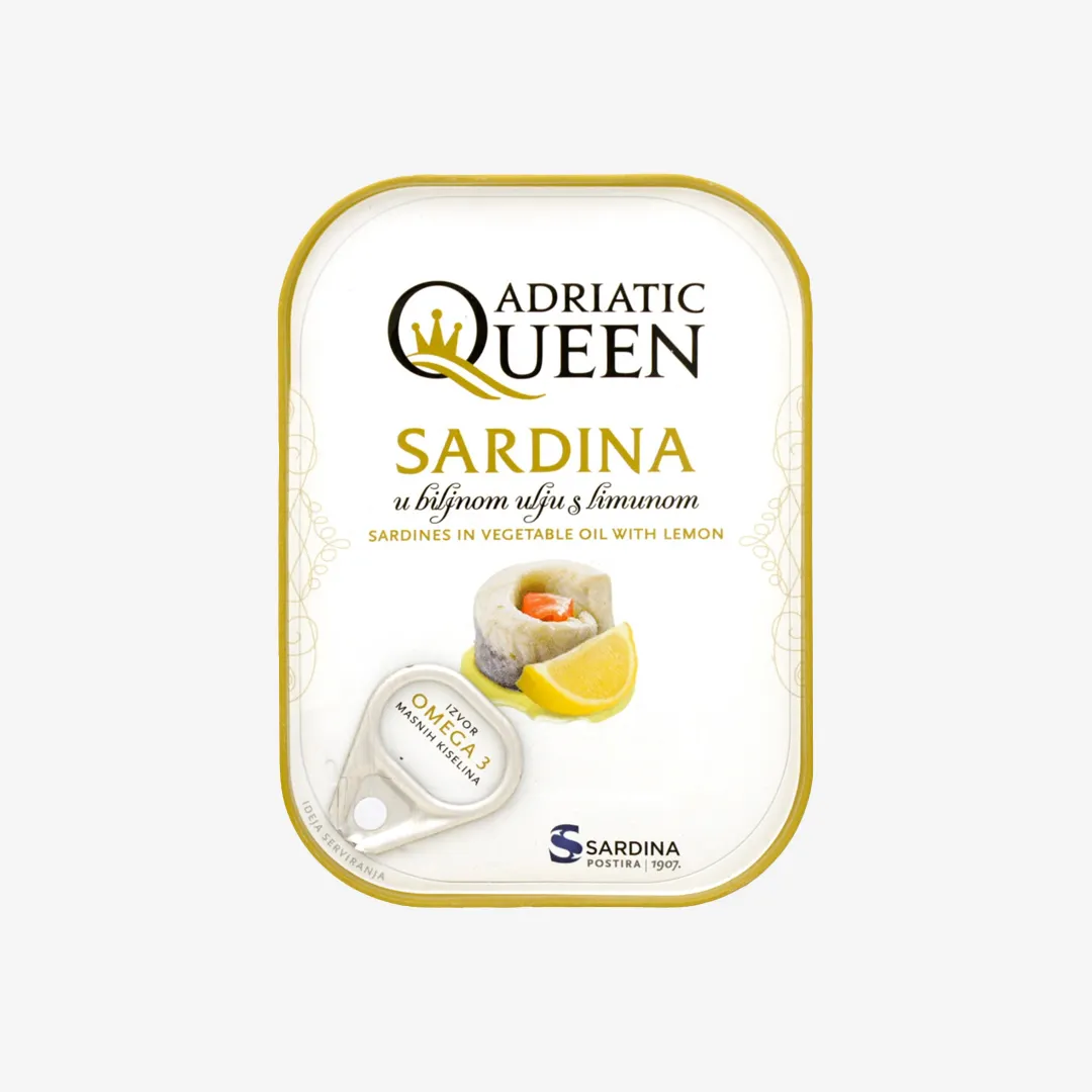 Сардины Adriatic Queen в растительном масле с лимоном 105 г