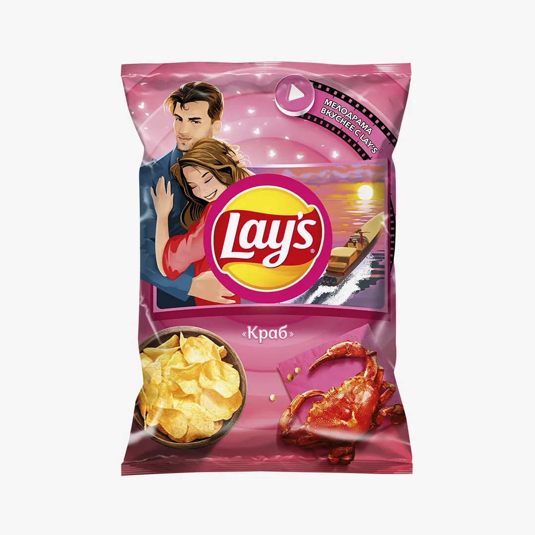 Чипсы Lay’s рифленые с вкусом краба, 225 г