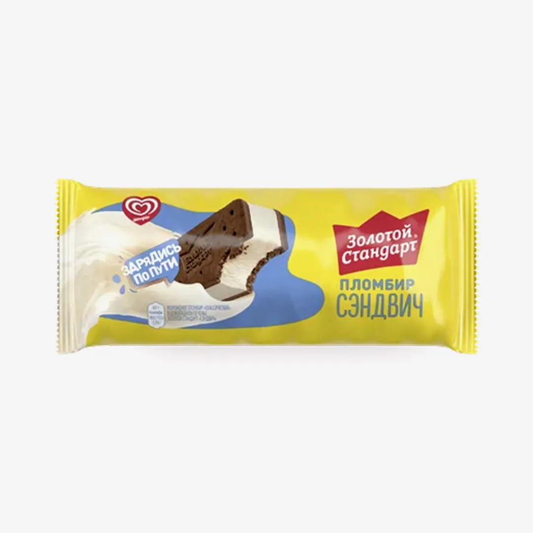 Мороженое Инмарко Золотой Cтандарт сэндвич, 65 г