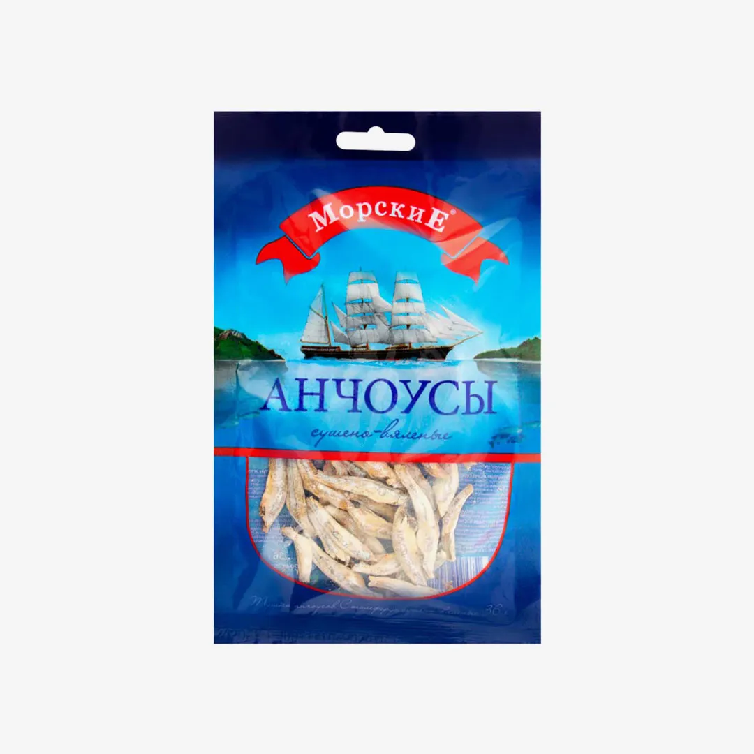 Анчоусы Морские сушёно-валеные 36 г