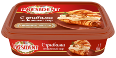 Сыр плавленый President с грибами 45% 200 г