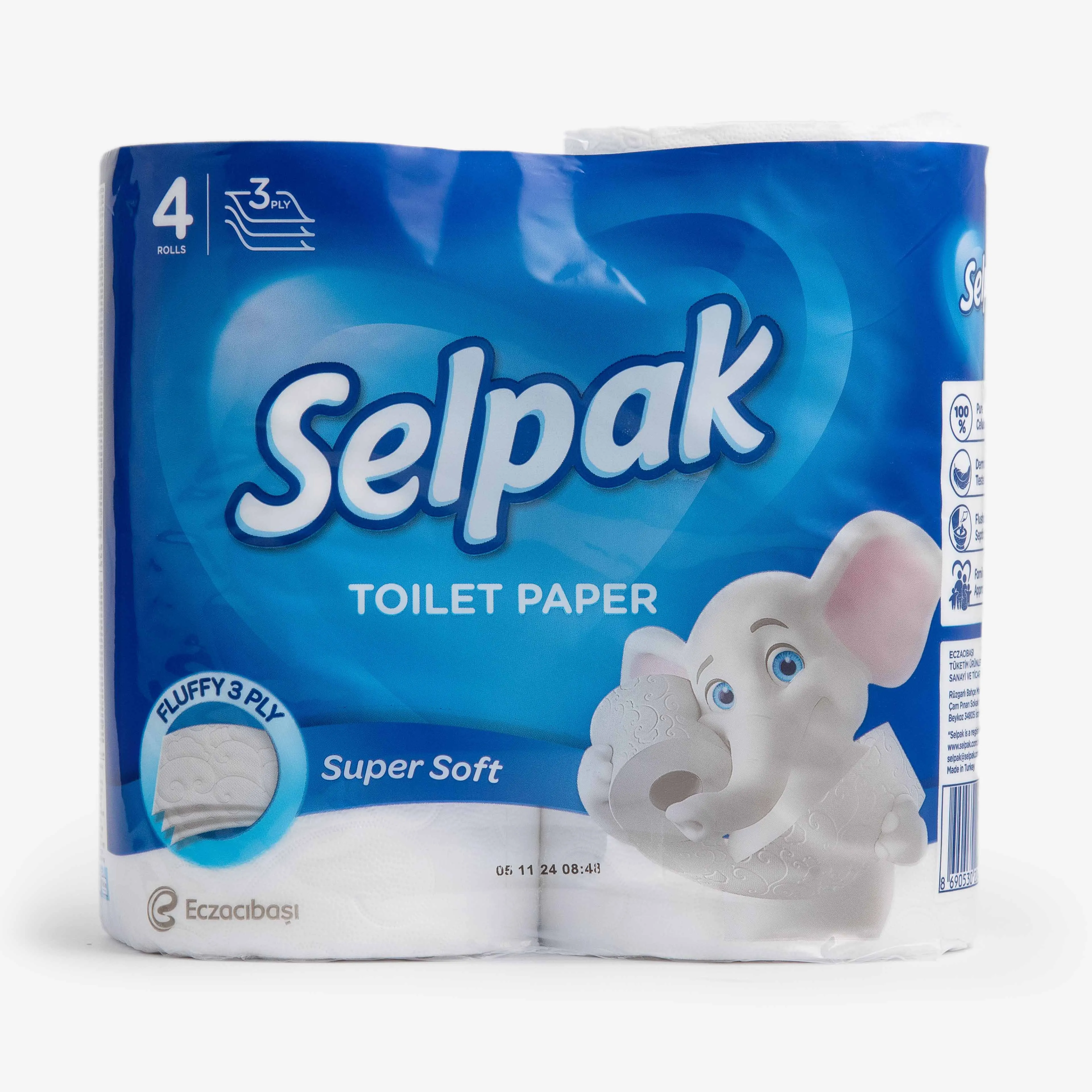 Бумага туалетная Selpak ультра комфорт 3 слоя, 4 шт