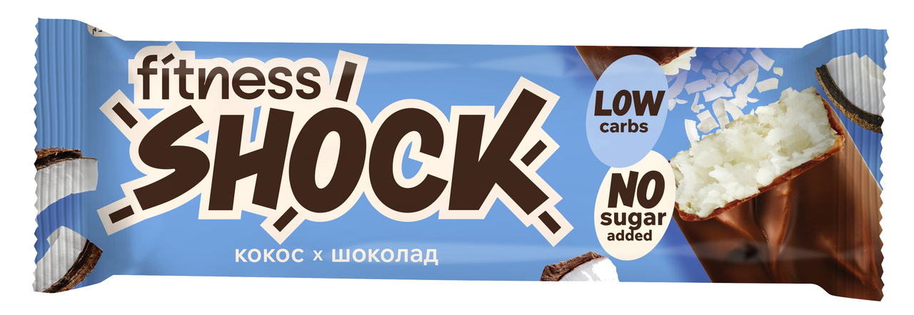 Fitnes Shock батончик протеиновый  Кокос 1 шт