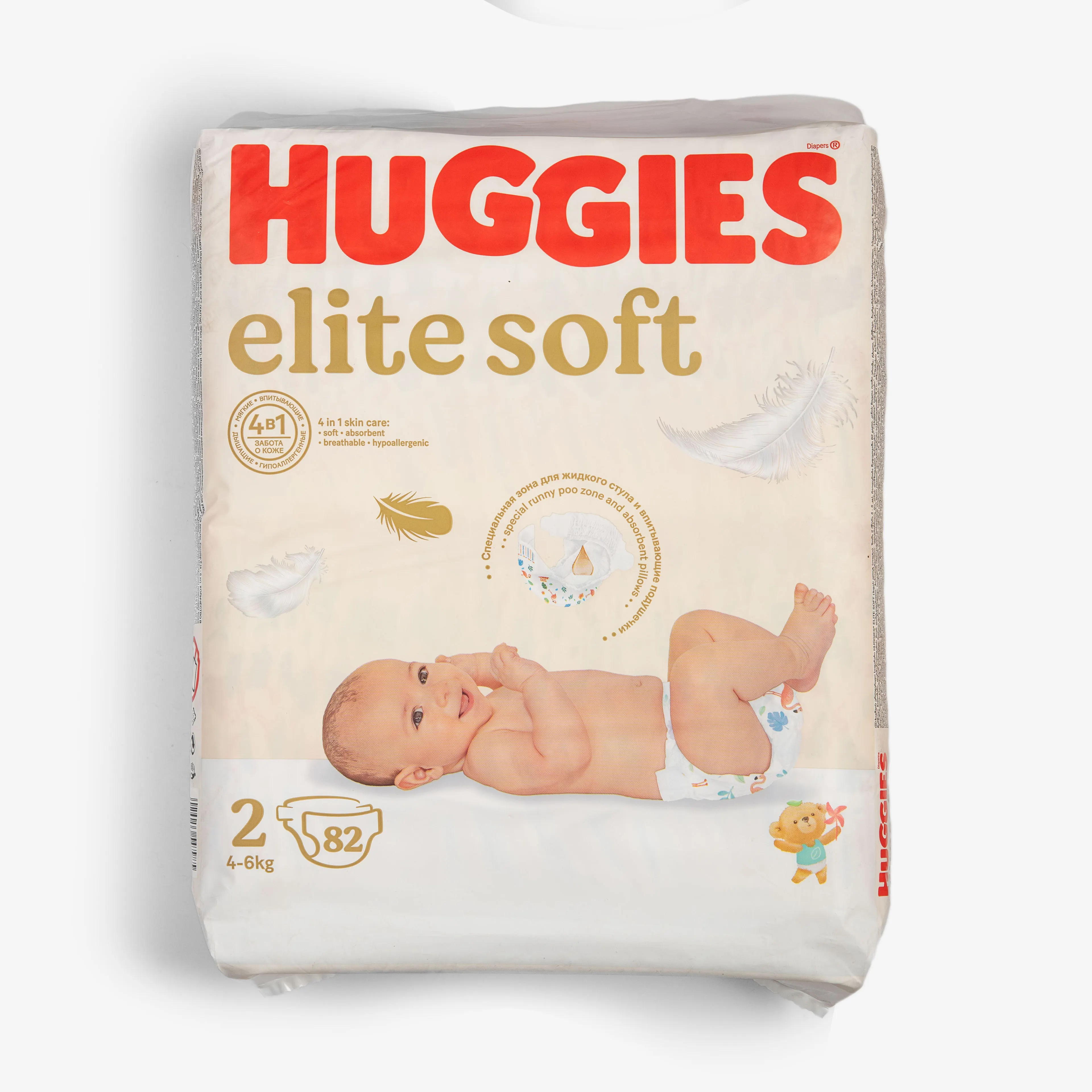 Подгузники Huggies Elite Soft 2 (4-6 кг) 82 шт