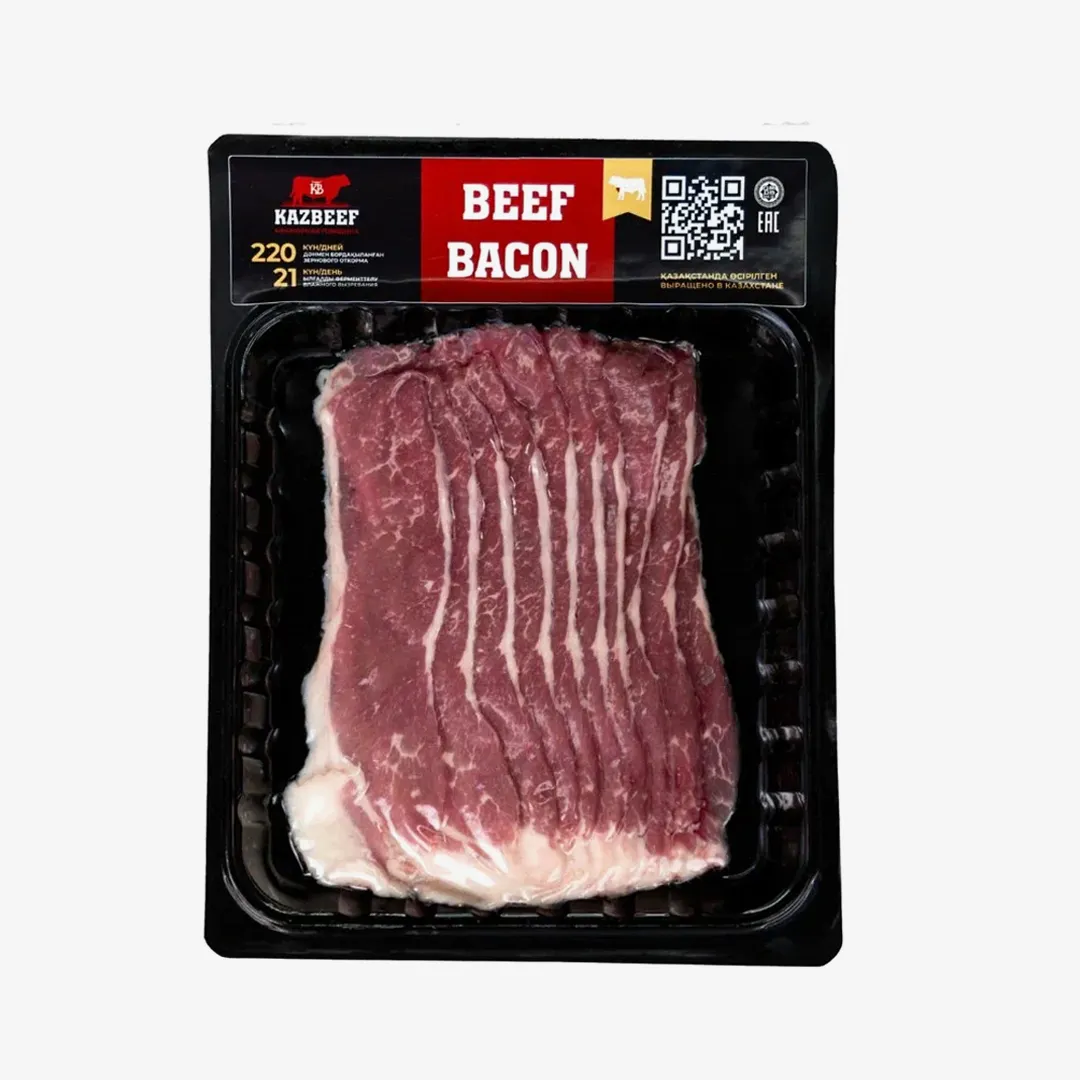 Бекон KazBeef из мраморной говядины, охлажденный, кг