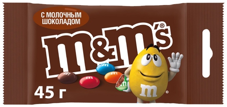 Драже M&M's с молочным шоколадом, 45 г