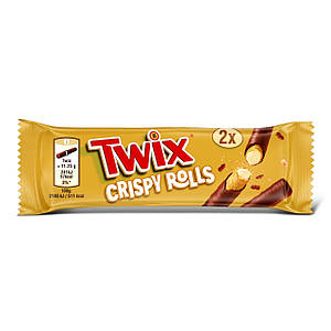 Twix трубочки Crispy Rolls co вкусом карамели, покрытые молочным шоколадом 22.5 г