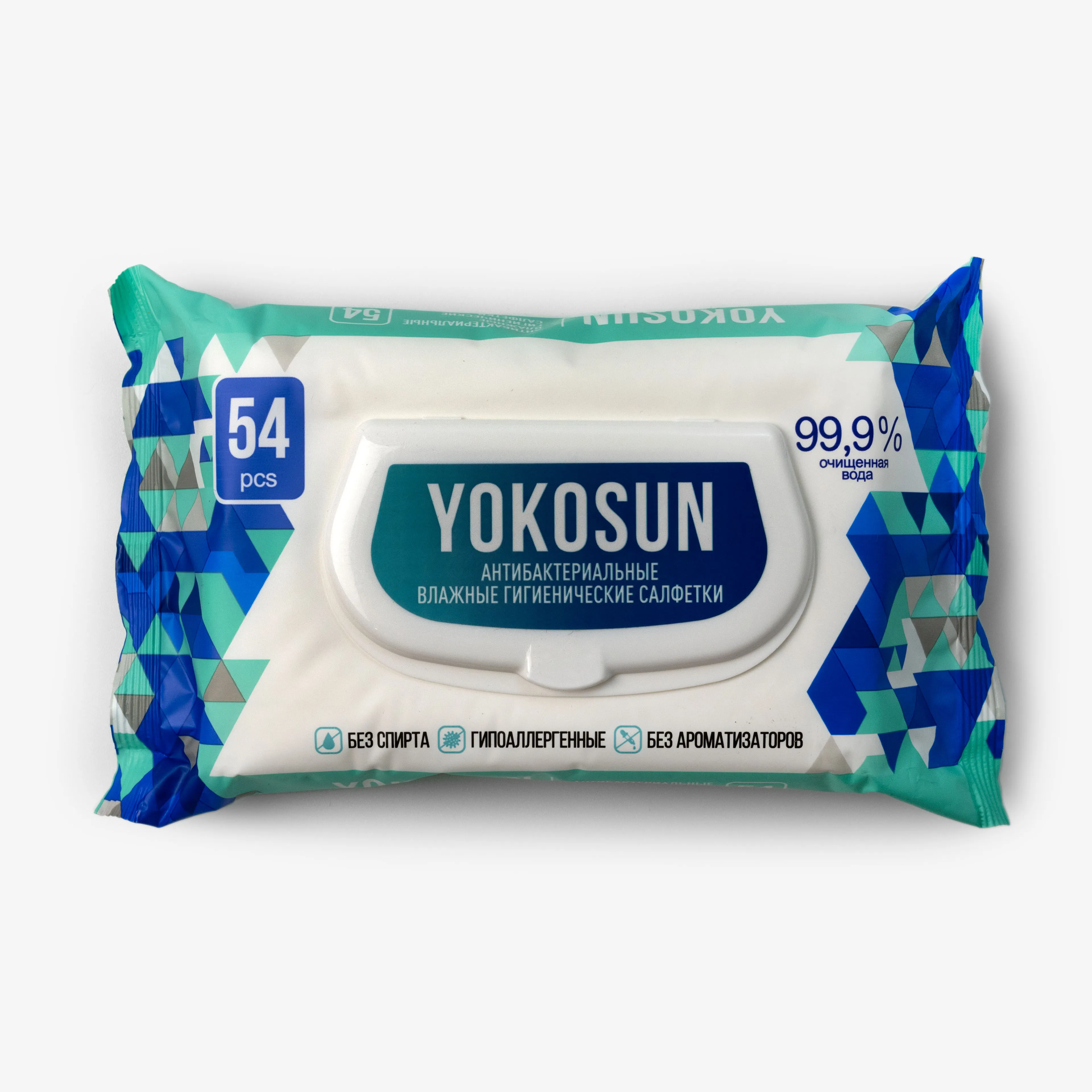 Салфетки YokoSun антибактериальные влажные гигиенические 54 шт