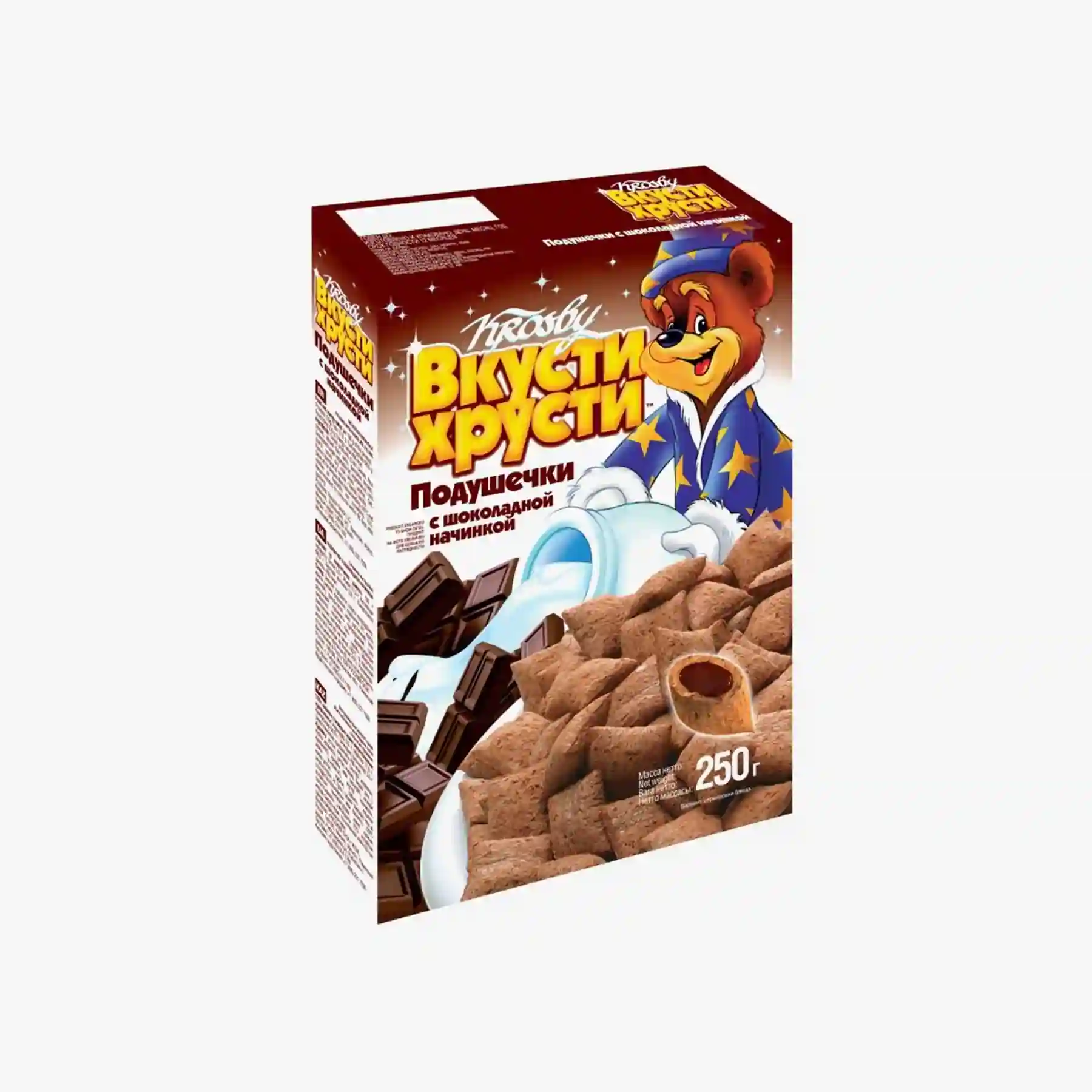 Подушечки Krosby с шоколадной начинкой 250 г