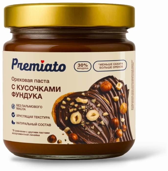 Premiato паста ореховая с кусочками фундука 180 г