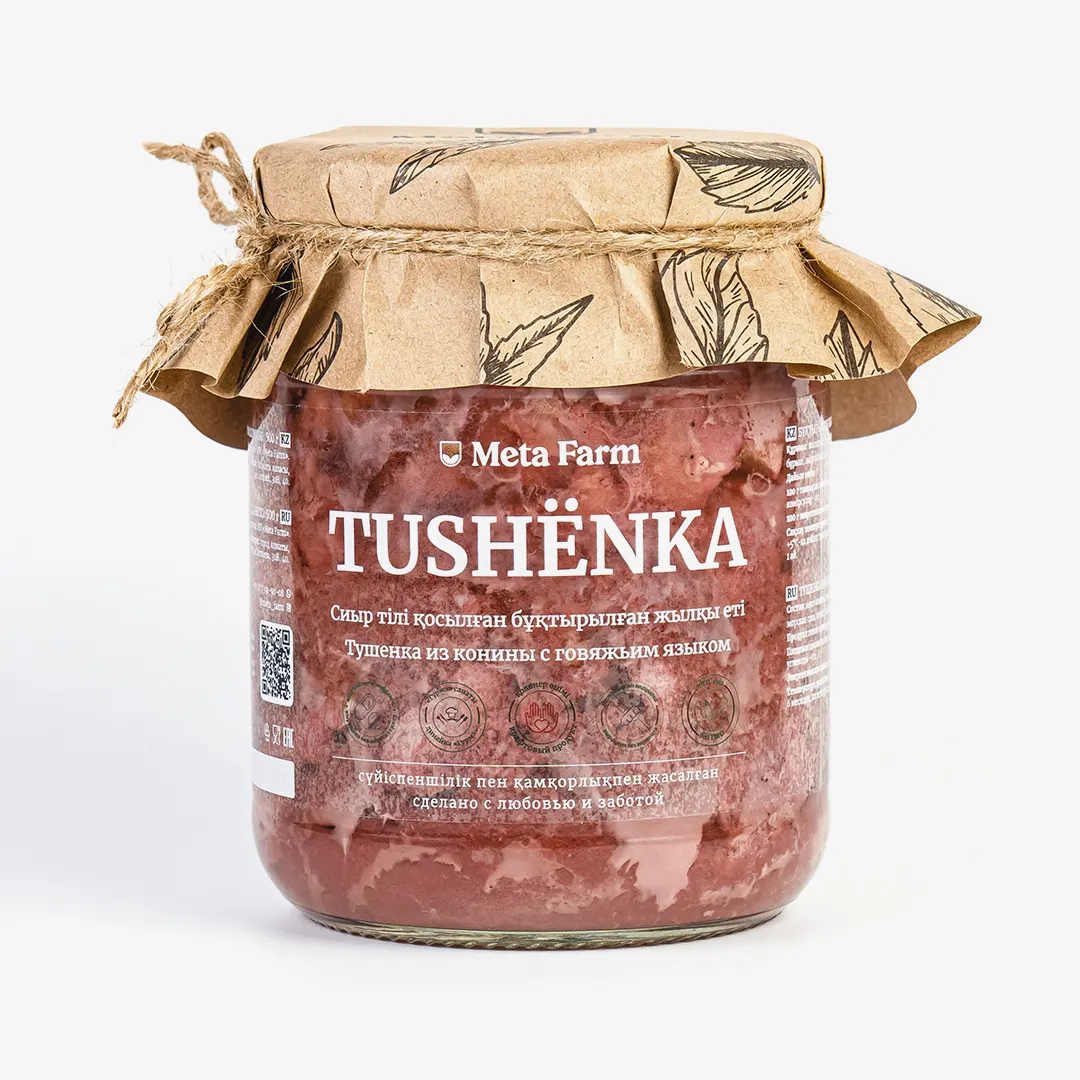 Тушенка Meta Farm конина с говяжьим языком, 500 г