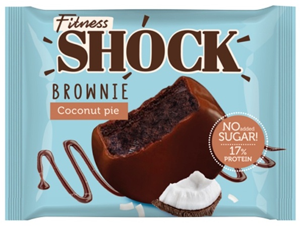 Fitnes Shock пирожное  протеиновое кокосовый пирог 1 шт 