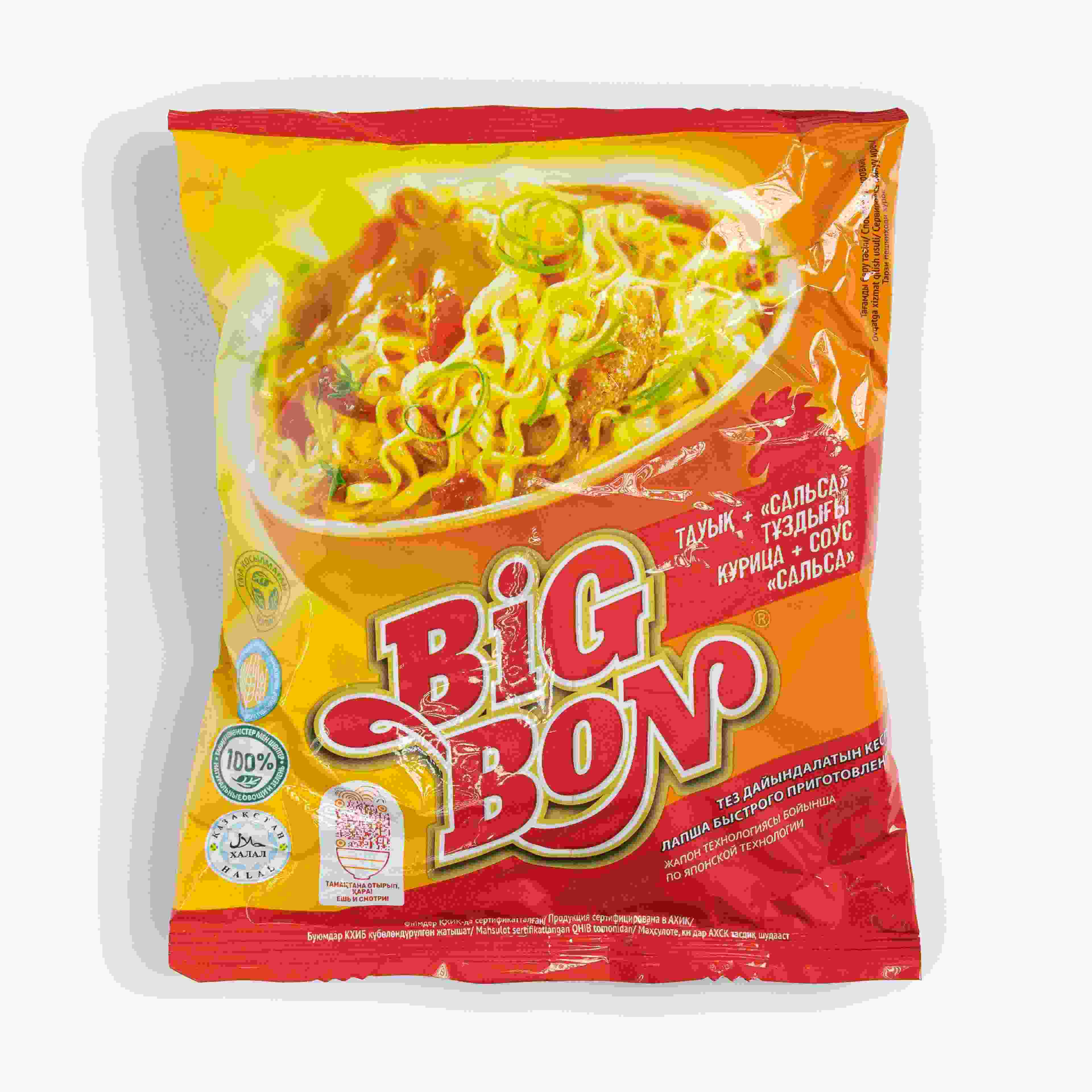 Лапша Big Bon с курицей и соусом сальса 75 г
