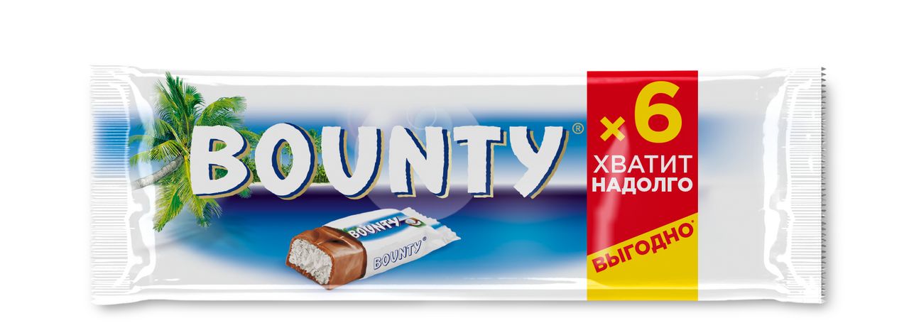 Батончики Bounty шоколадные 6 шт х 27,5 г