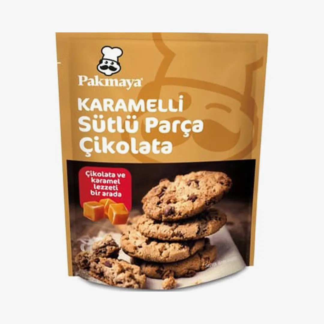 Шоколад Pakmaya молочный, кусочки с карамелью, 70 г