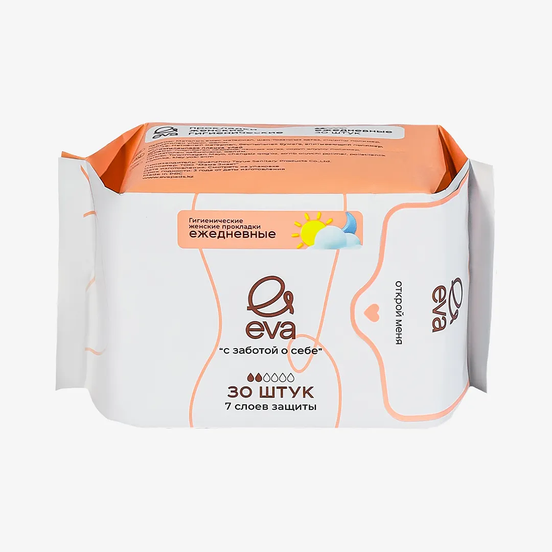 Прокладки Eva гигиенические женские, ежедневные 30 шт
