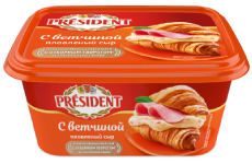 Сыр плавленый President с ветчиной 45% 400 г
