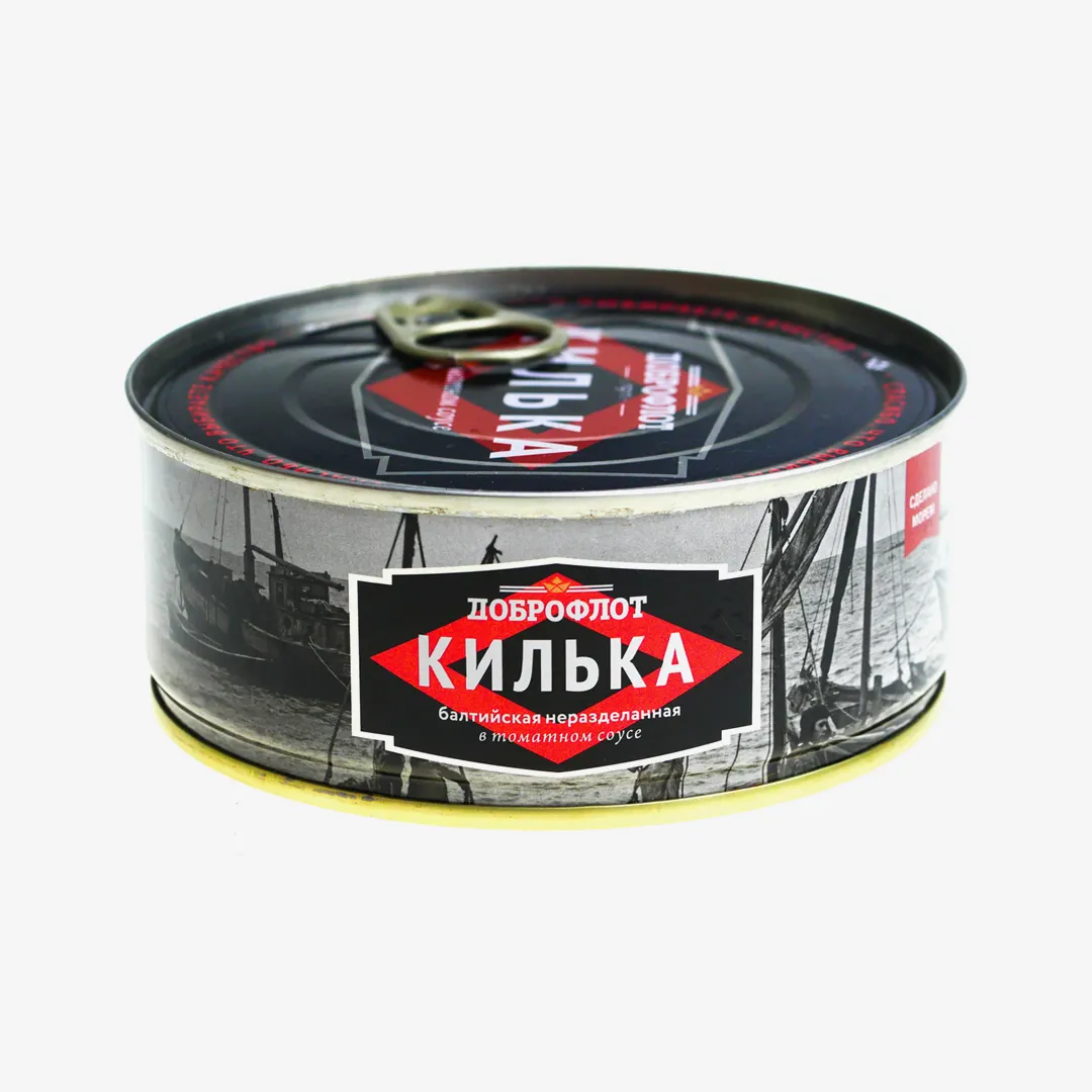 Килька Доброфлот балтийская неразделанная в томатном соусе, 240 г