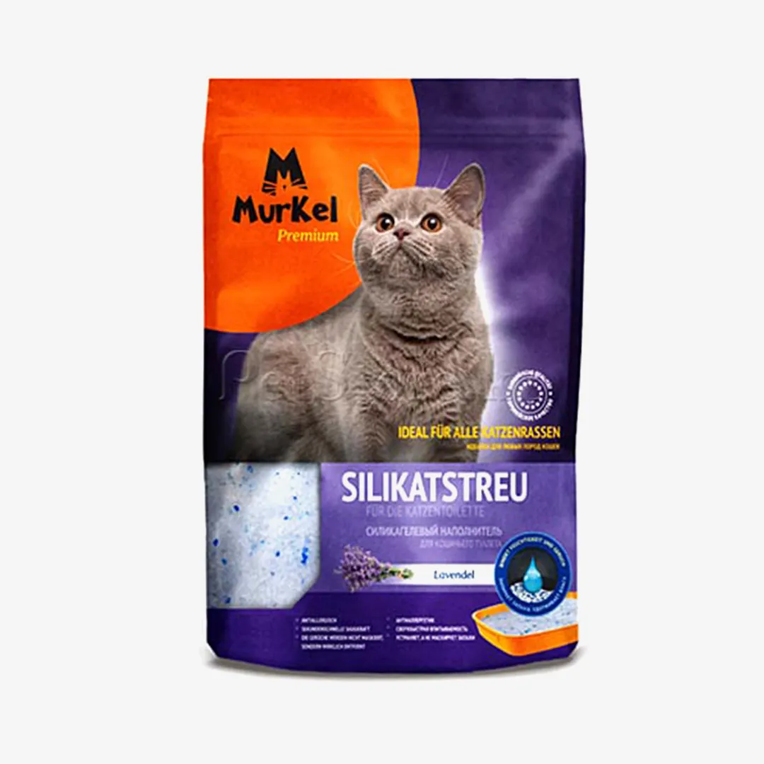 Силикагелевый наполнитель Murkel для кошачьего туалета (лаванда) 10 л 4,5 кг