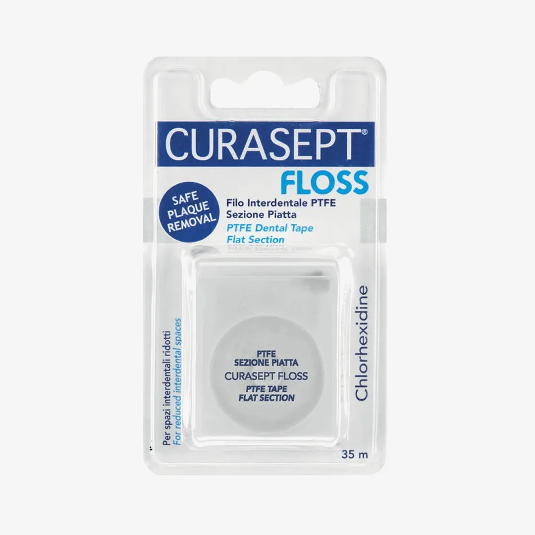 Зубная нить Curasept Floss PTFE TAPE покрытая хлоргексидином 35 м