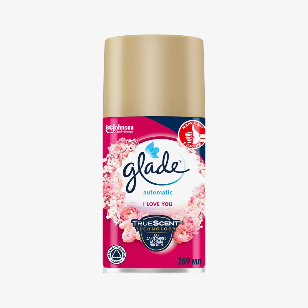 Освежитель воздуха Glade Automatic I Love You, сменный аэрозольный баллон 269 мл