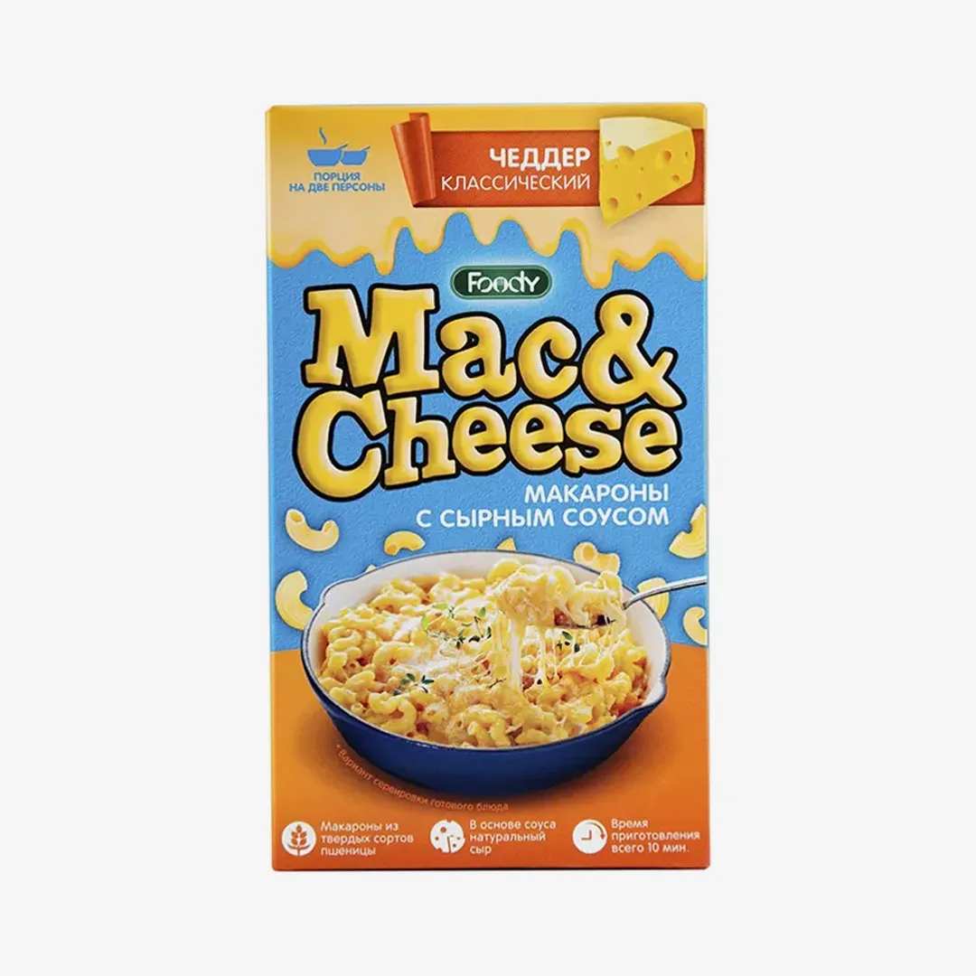 Макаронные изделия Mac&Cheese с сырным соусом чеддер классический, 143 г