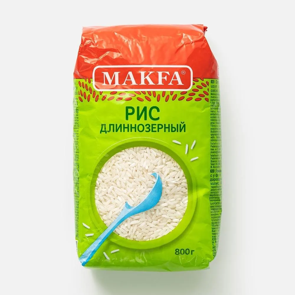 Рис Makfa Длиннозерный Шлифованный 800 г