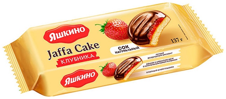 Печенье Яшкино Jaffa Cake клубника 137 г