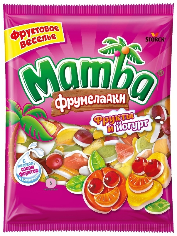 Мармелад Mamba Фрумеладки фрукты и йогурт жевательный 72 г