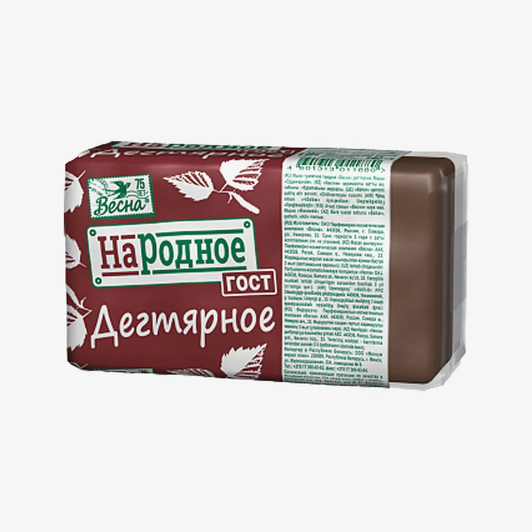 Мыло Весна хозяйственное дегтярное народное 140 г