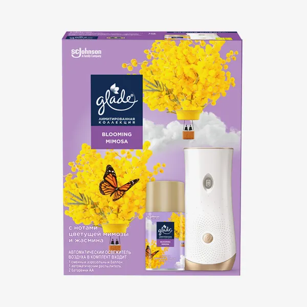 Освежитель воздуха Glade Automatic Blooming Mimosa основной блок, 269 мл
