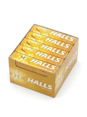 Леденцы Halls с медом и вкусом лимона (блок 20 пачек х 25,2 г / 504 г)   