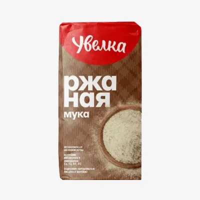 Мука Увелка ржаная хлебопекарная, обдирная 950 г
