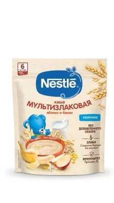 Каша молочная Nestlé мультизлаковая с яблоком и бананом, с 6 месяцев, 200 г